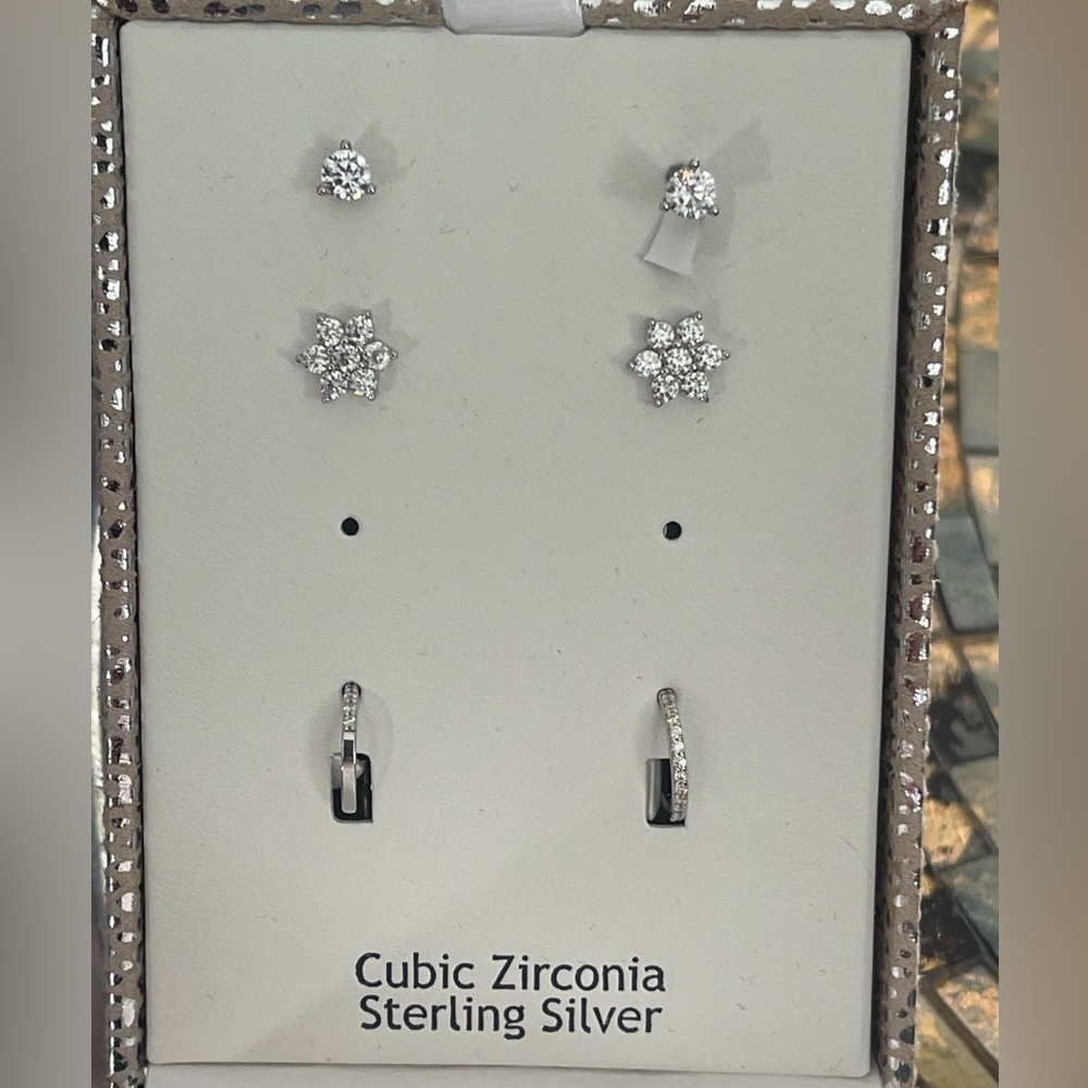Sterling Silver three piece Earrings